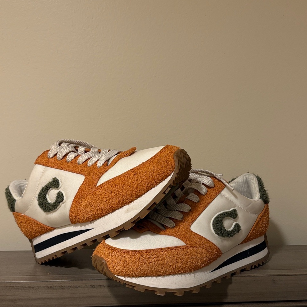 Coach Orange and Cream Sneakers